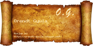 Orendt Gyula névjegykártya